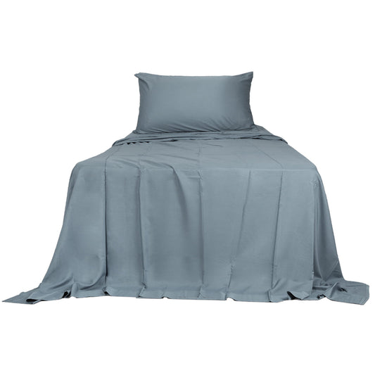 Dreamz 3 Piece Single Size 100% Bamboo Bed Sheet Set Grey