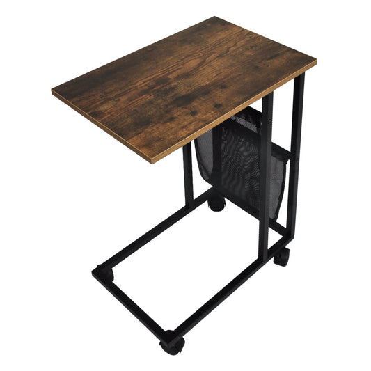 Side Table Mobile Coffee Tables Brown Back