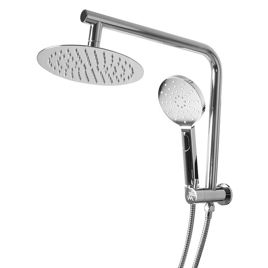 Shower Head High Pressure Set Rain Round Silver