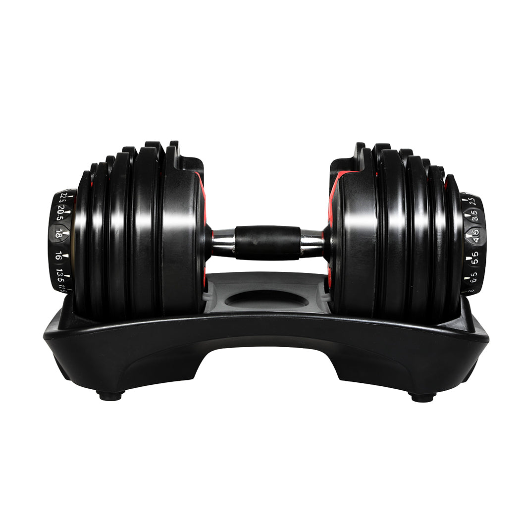 Centra 24Kg Adjustable Dumbbell Set Home Gym Black