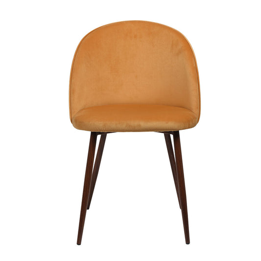 Stylish Dining Chairs Set Of 2 French Mustard Wooden Seat Comfortable Home Seating