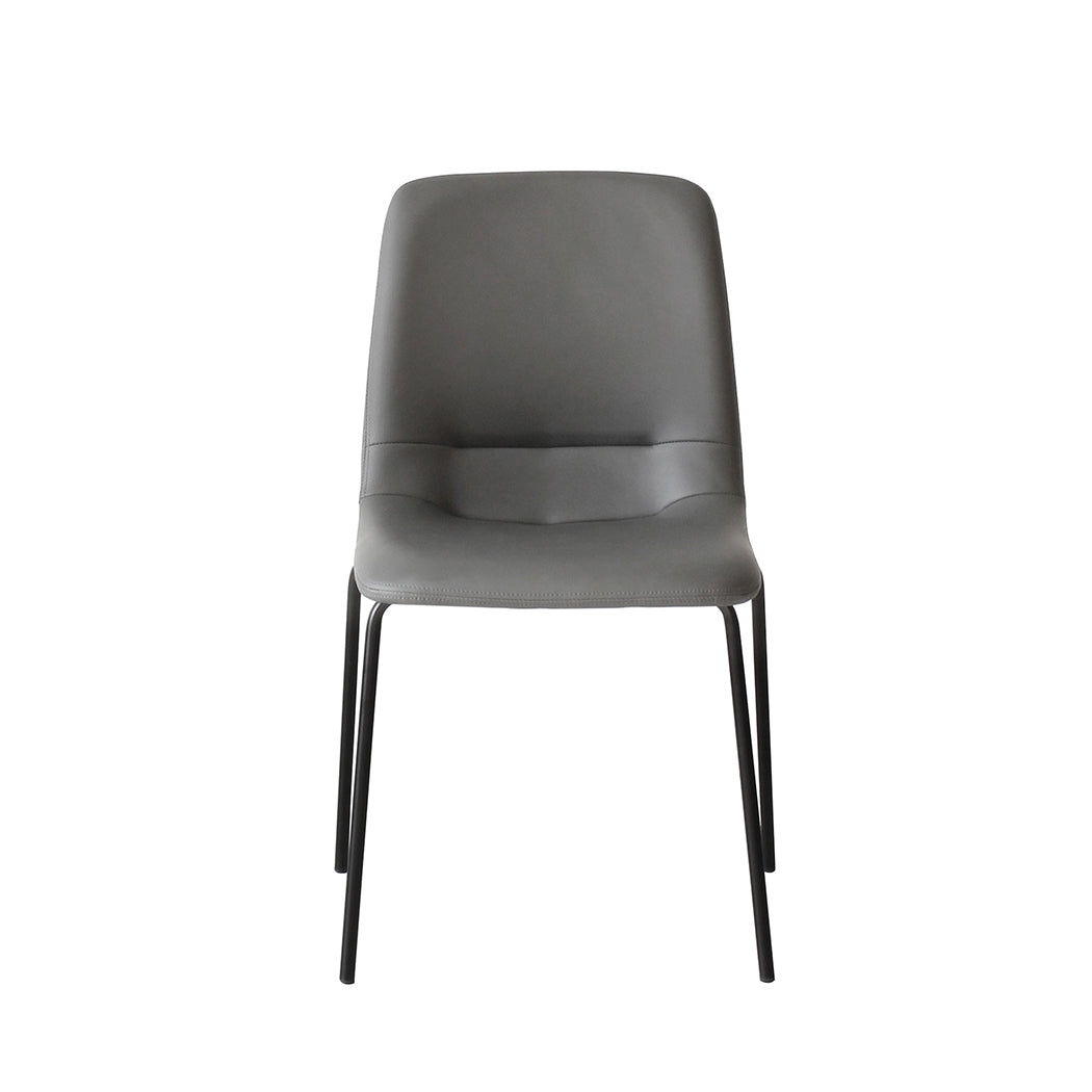 4Pcs Stackable Dining Chairs Kitchen Dark Grey