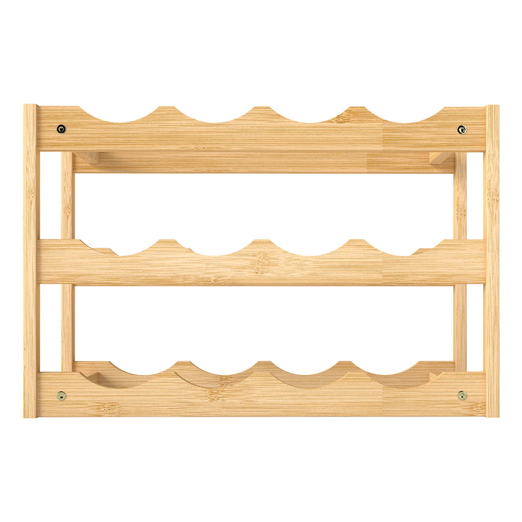Toque Natural Bamboo Wine Rack 12 Bottle Capacity