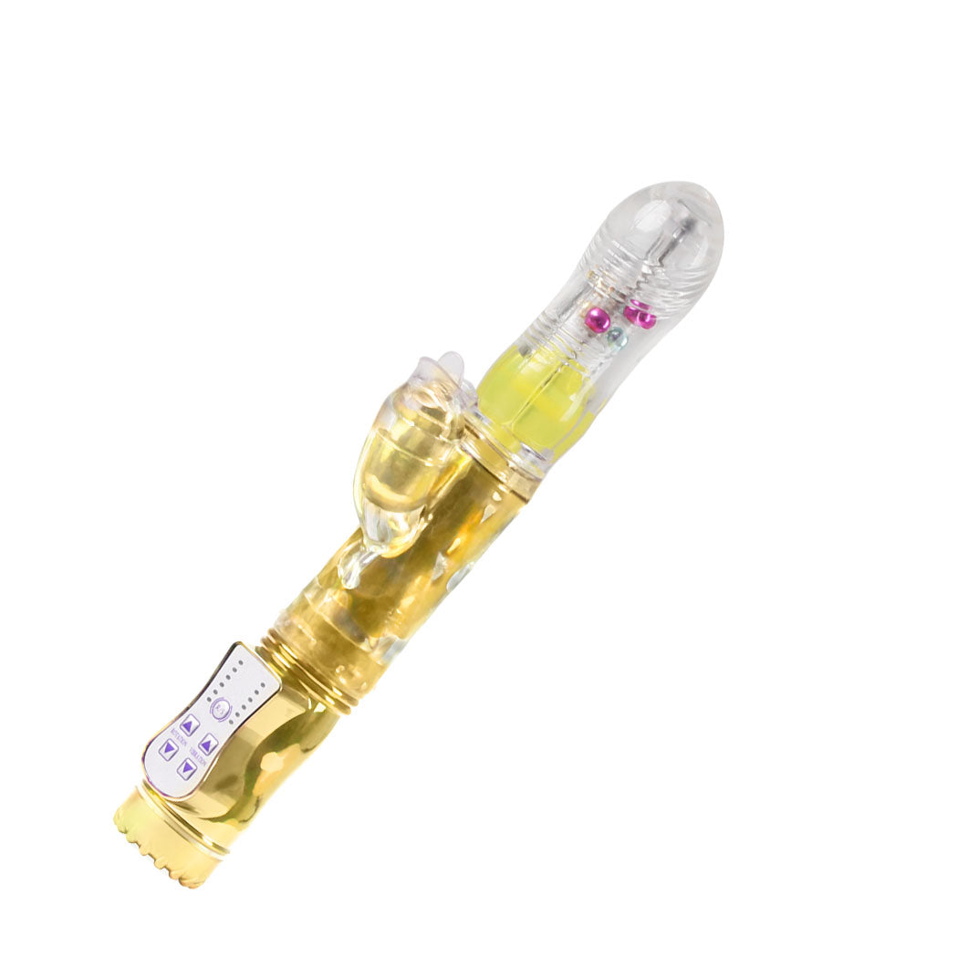 Rabbit Vibrator Masturbator Thrusting Gold