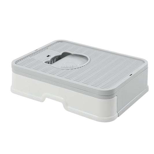 Pawz Foldable Cat Litter Box Tray Enclosed Grey Space Saving And Easy Clean Solution For Cats