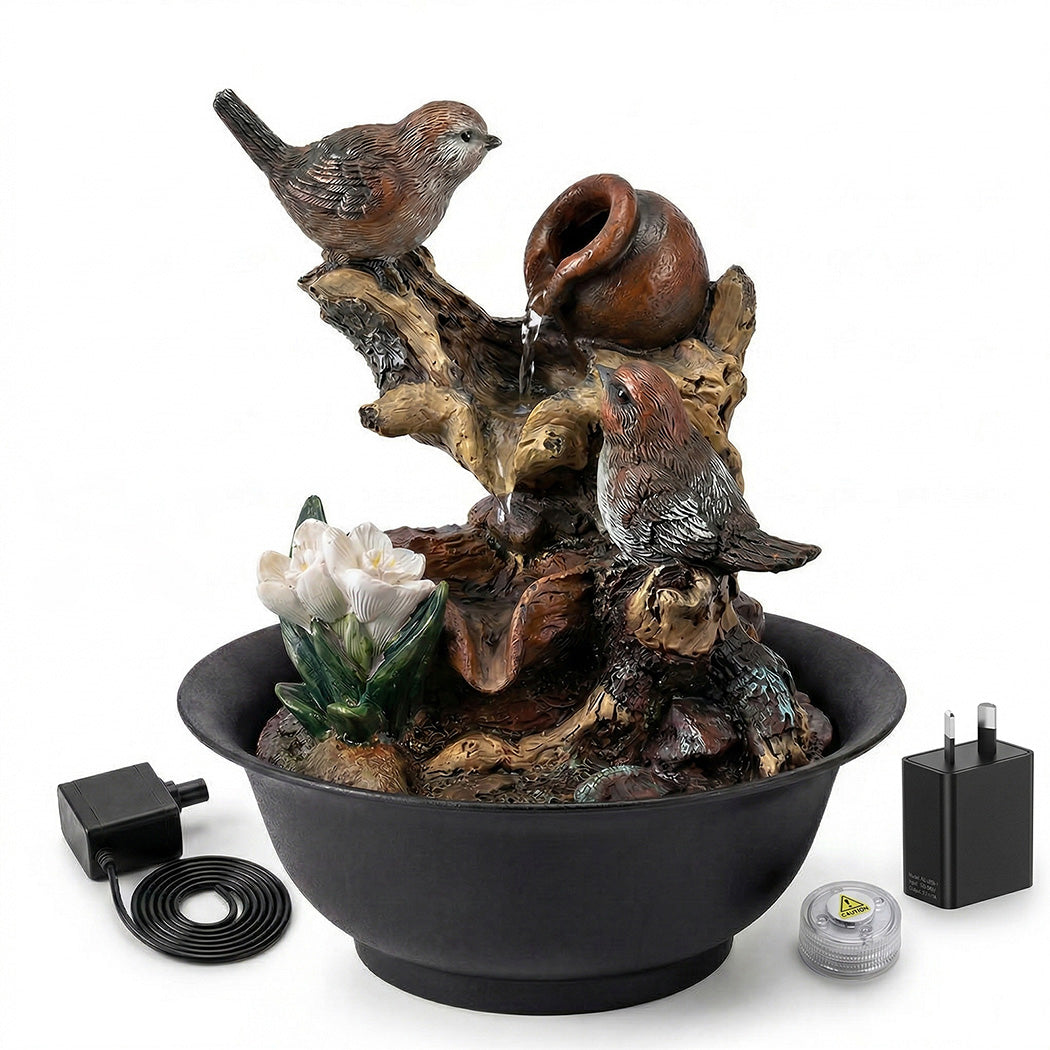 Spector Desktop Fountain Led Tabletop Zen Mini Water For Office & Living Room
