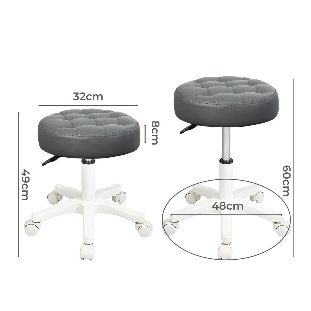 Rolling Bar Stool Grey