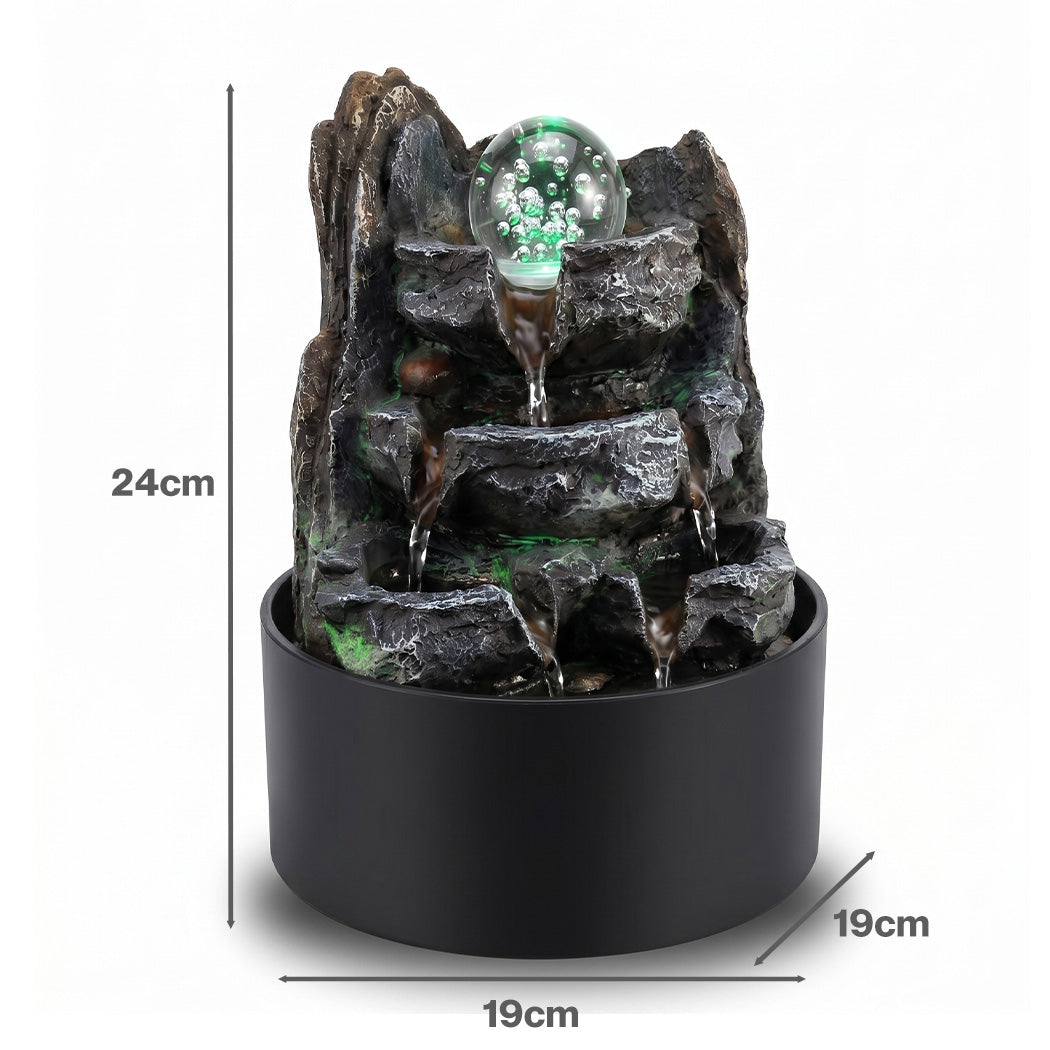 Spector Tabletop Water Fountain With Led Light & 3 Flow Levels