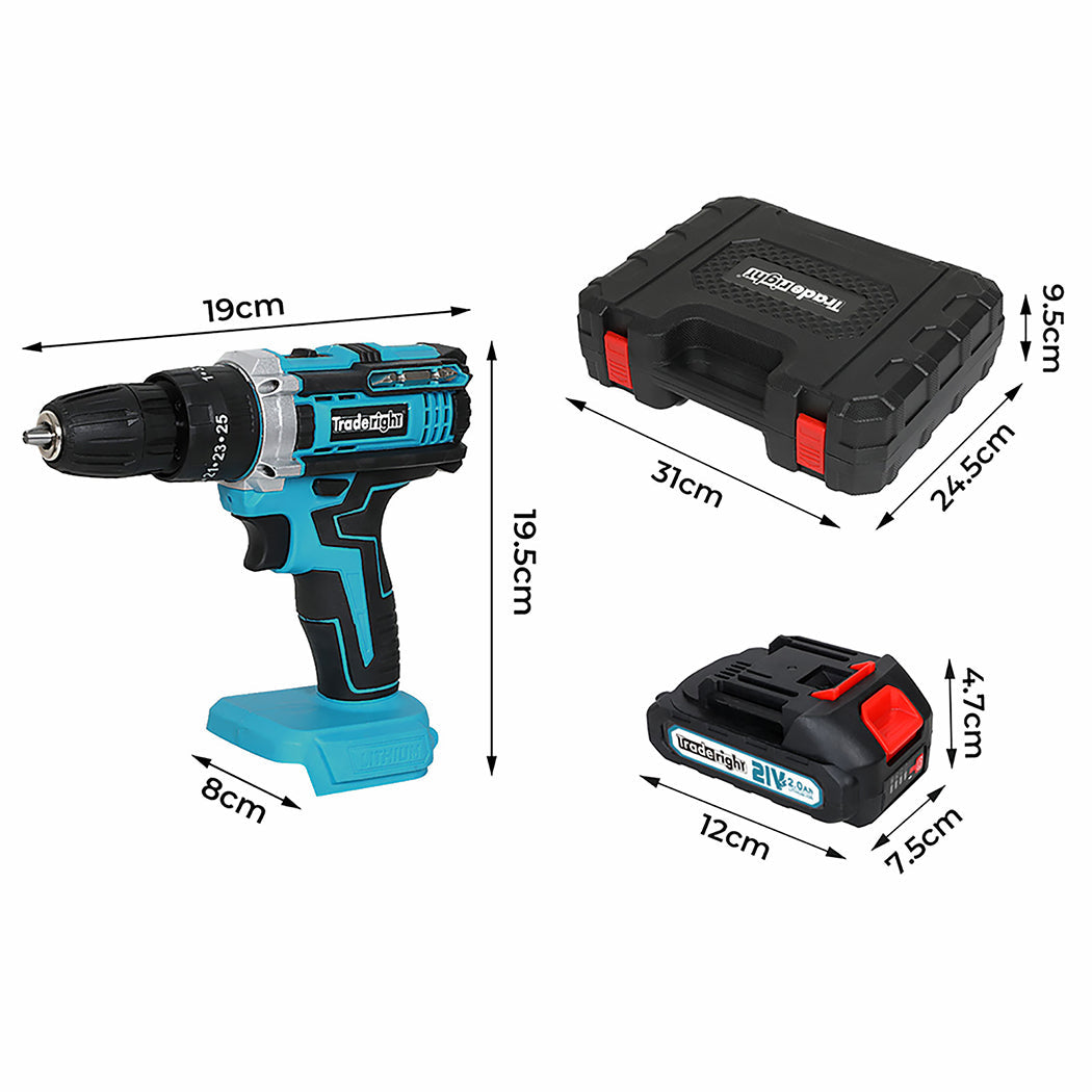Traderight 21V Cordless Drill Driver Set 22.0Ah Battery