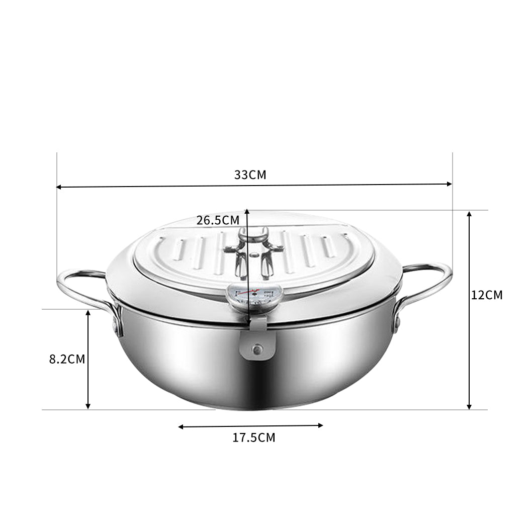 Toque 24Cm Japanese Deep Frying Pan Silver