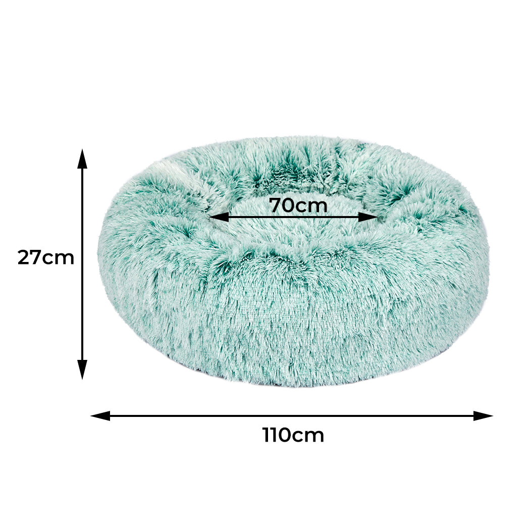 Pawz Extra Large Calming Donut Nest Bed For Cats And Dogs Teal Soft Cozy Design
