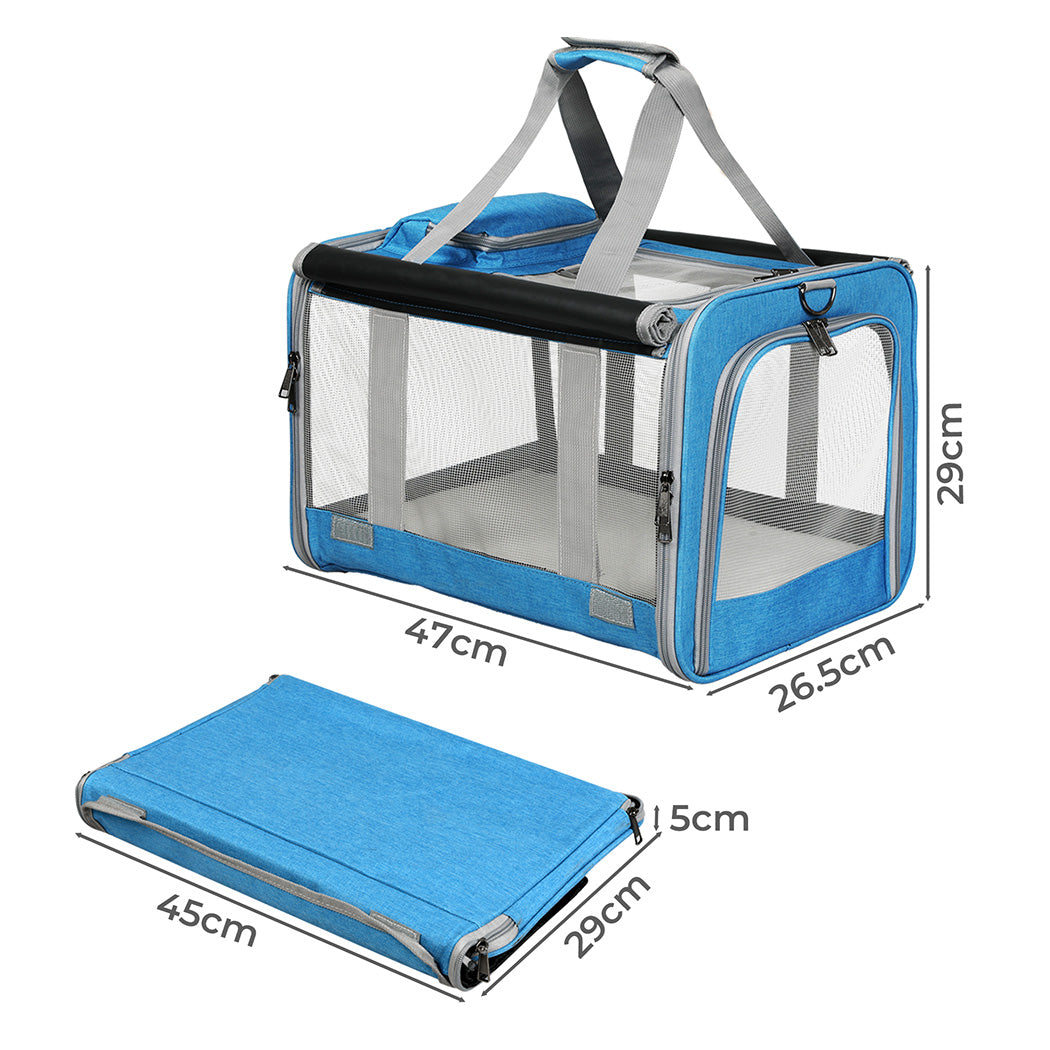 Pawz 3 In 1 Pet Soft Crate Dog Cat Carrier M Size Blue