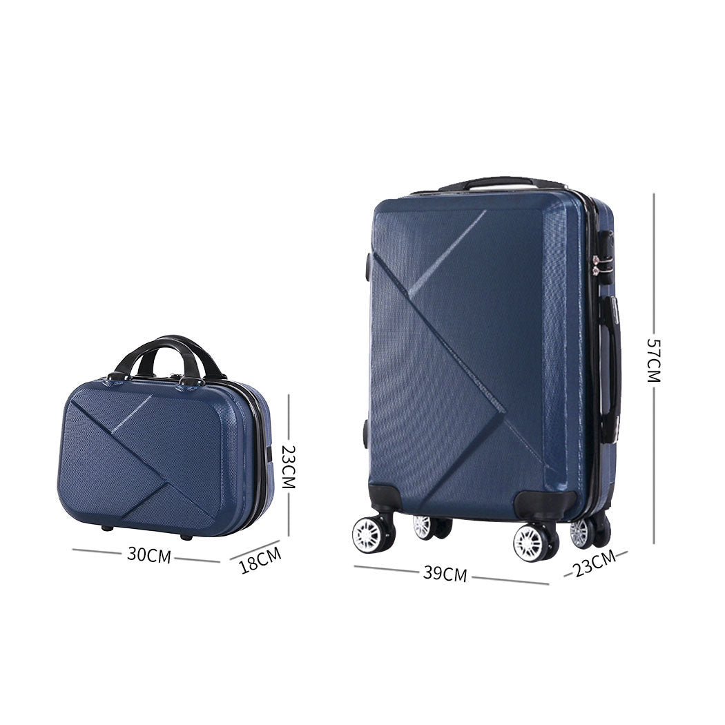 Slimbridge 2Pcs 20"Travel Luggage Set Navy