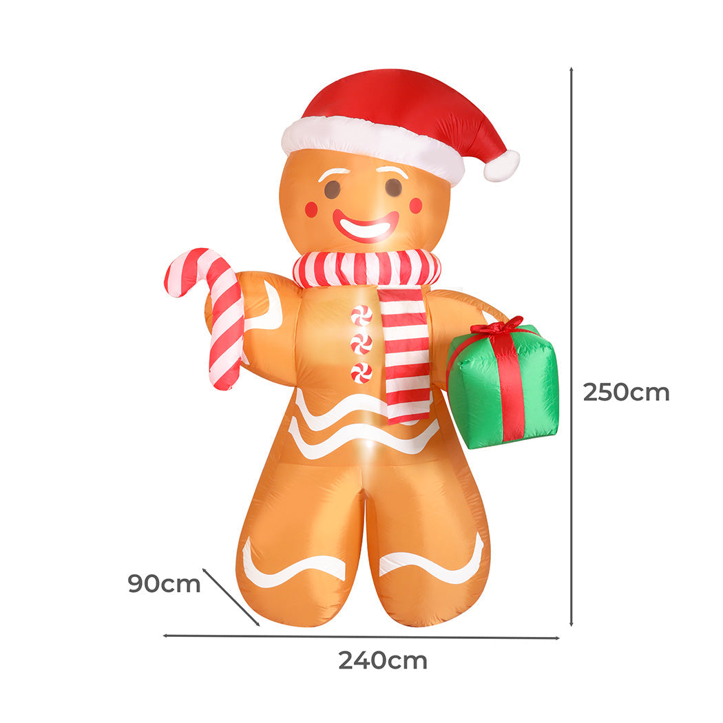 Santaco Christmas Inflatable Outdoor Gingerbread Man 2.5M