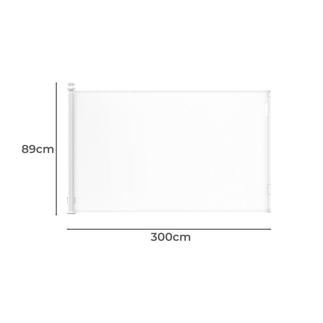 Bopeep Retractable Baby Safety Gates 300Cm White