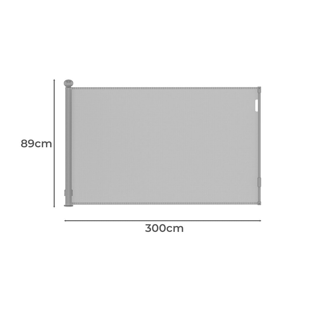 Bopeep Retractable Baby Safety Gates 300Cm Grey