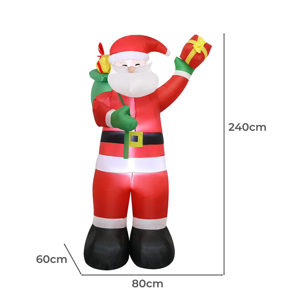 Santaco Inflatable 2.4M Claus Led Christmas Decor