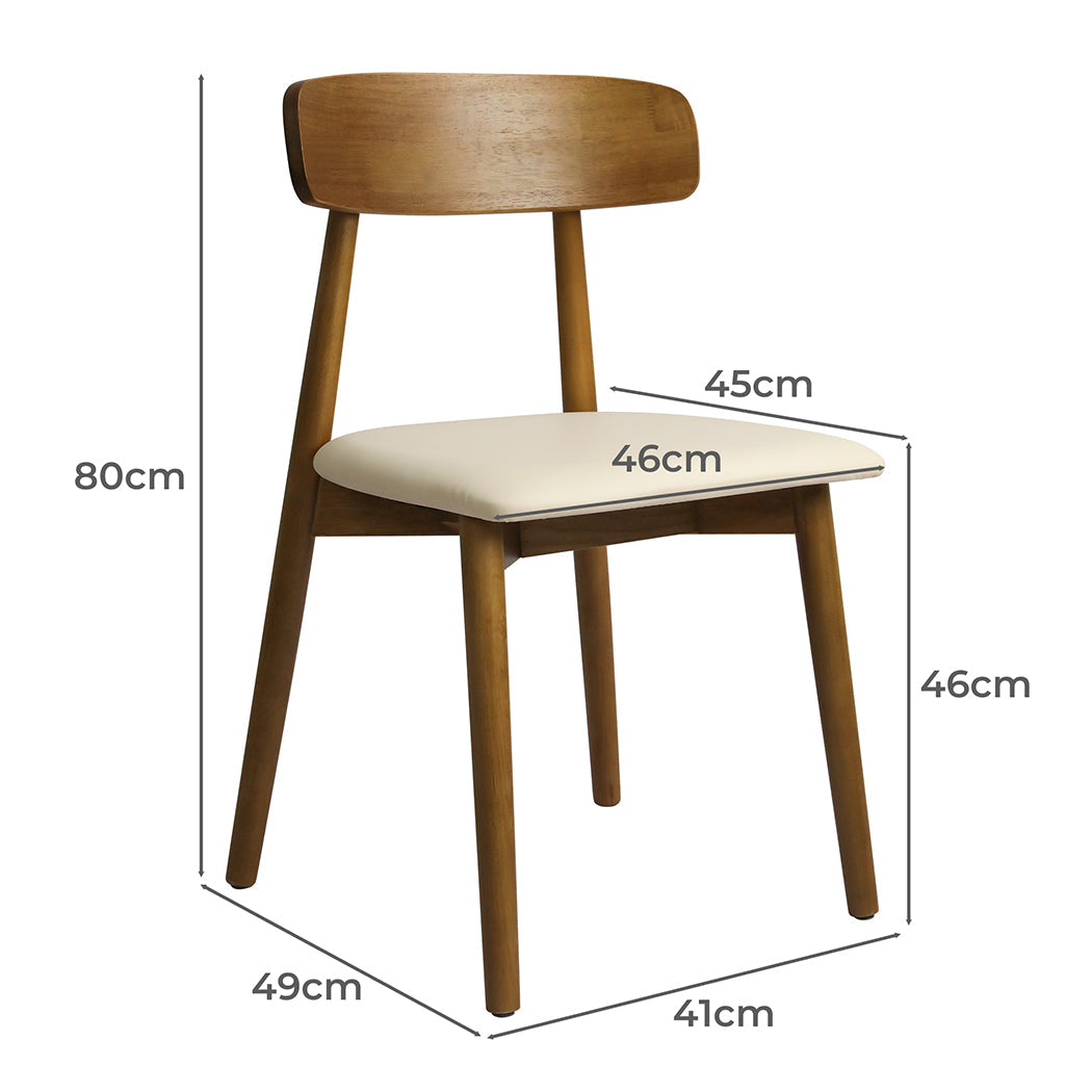 Set Of 2 Walnut Dining Chairs For Kitchen Stylish And Durable Seating Option