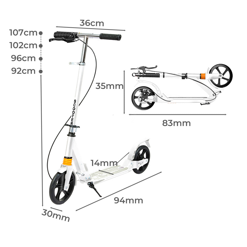 1 Sets of Monvelo Adult Commuter Foldable Scooter White One Size