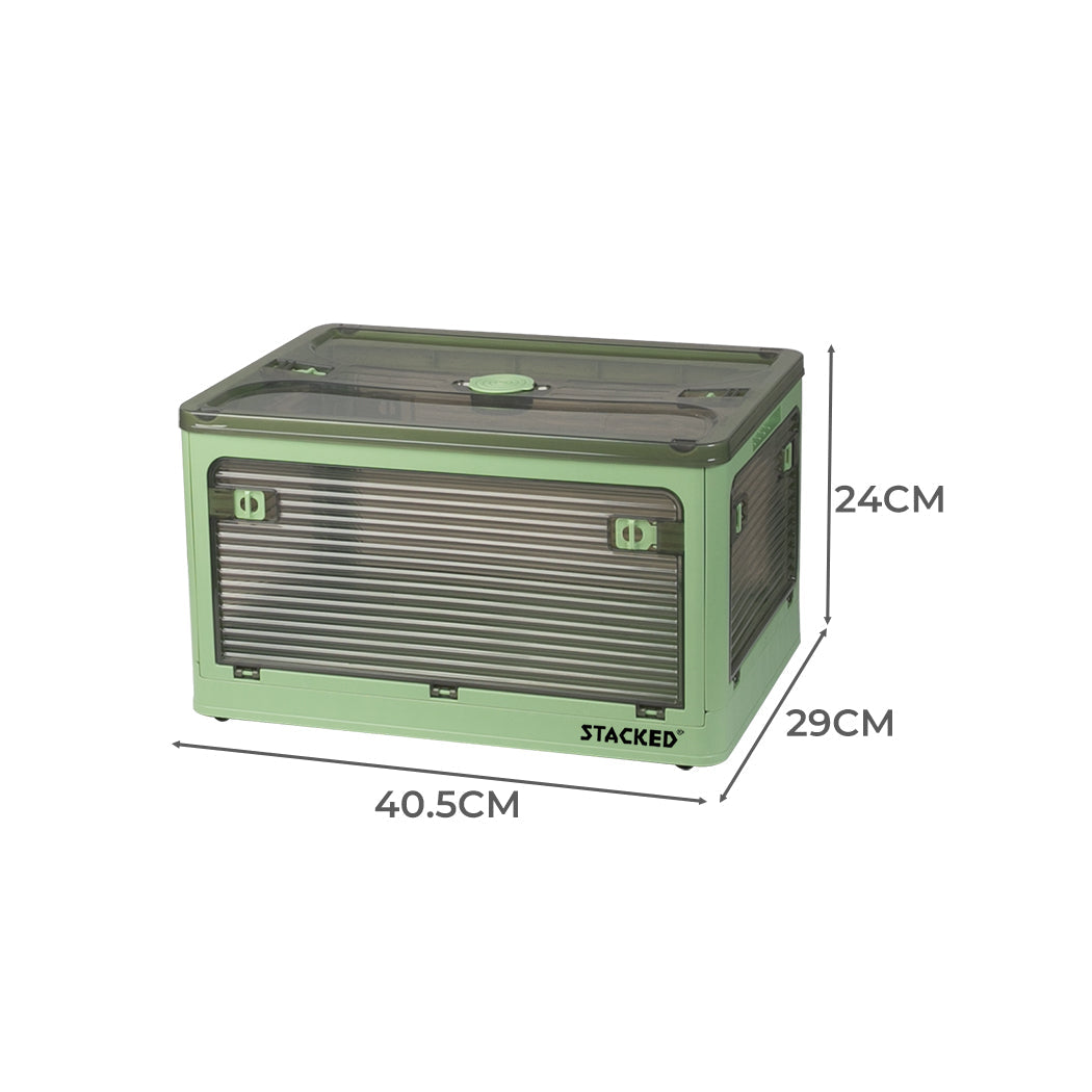 Storage Containers Stackable Lid Clothes Green Small