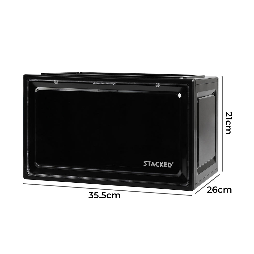 Stacked Shoe Box Acrylic Sneaker Display 6Pc Black