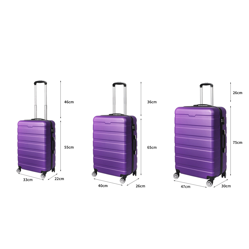 Slimbridge 3Pc Luggage Sets Suitcase Black