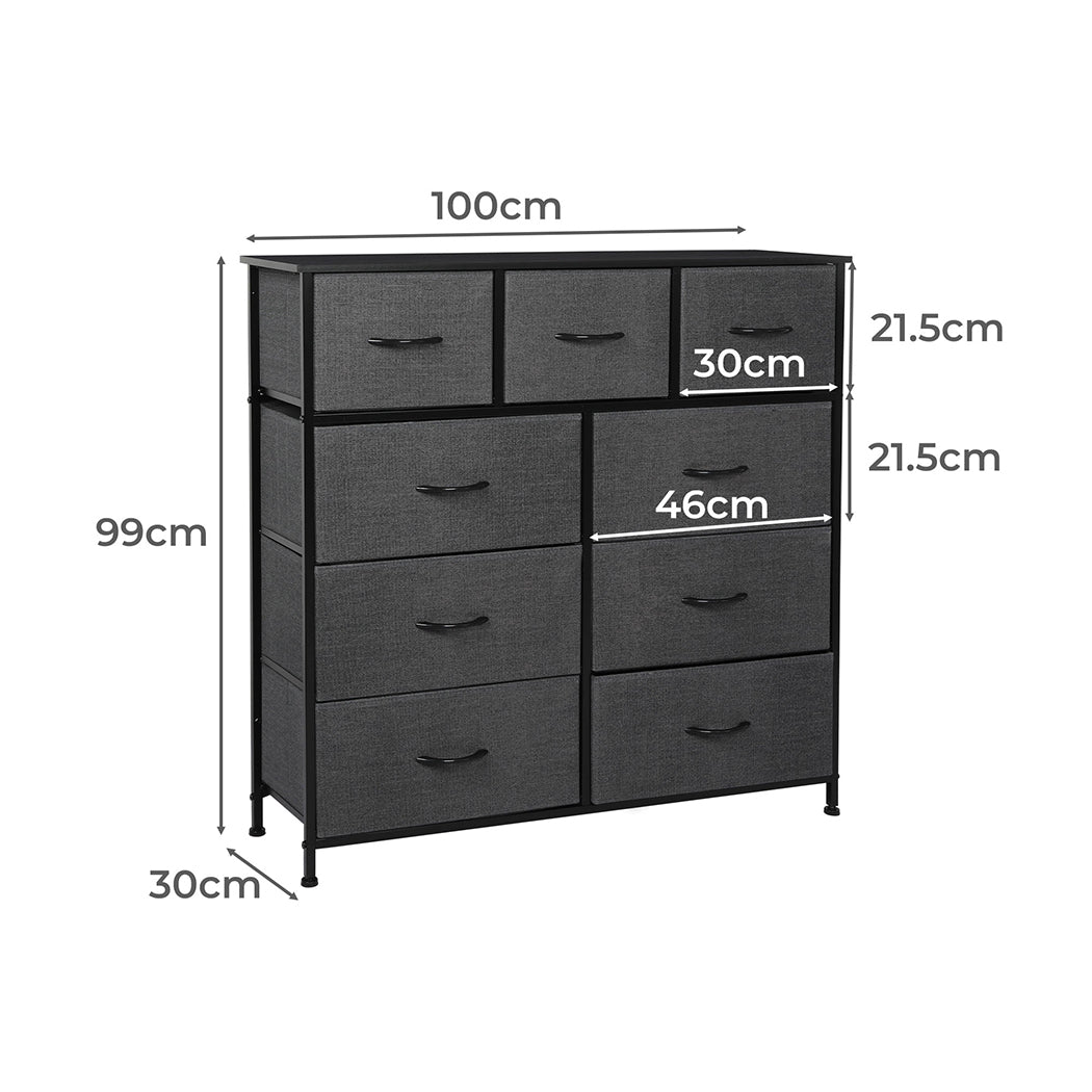 9 Drawer Chest Of Drawers Storage Cabinet Organizer For Bedroom Living Room
