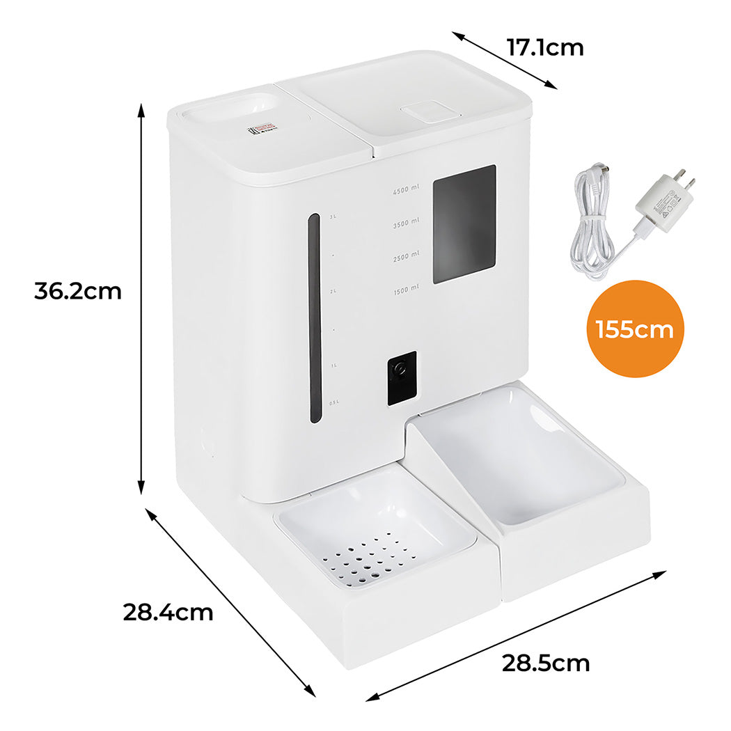 Pawz 2 In 1 Automatic Pet Cat Dog Feeder Water Set