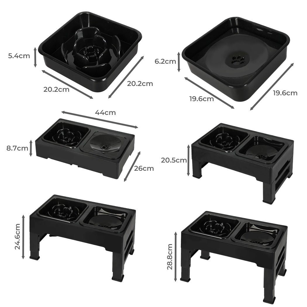 Pawz Elevated Pet Feeder 4 Height Adjustable