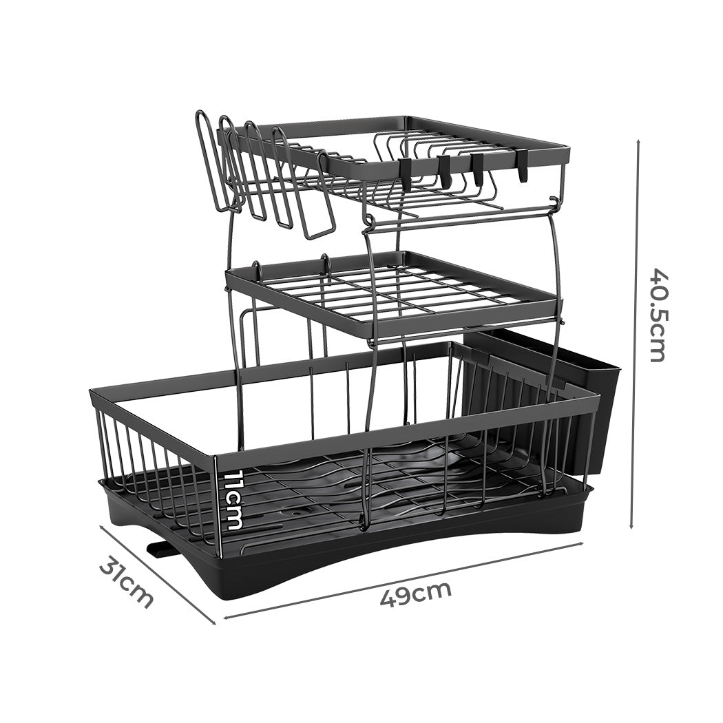 Toque Dish Drying Rack Plate Drainer Cup Holder