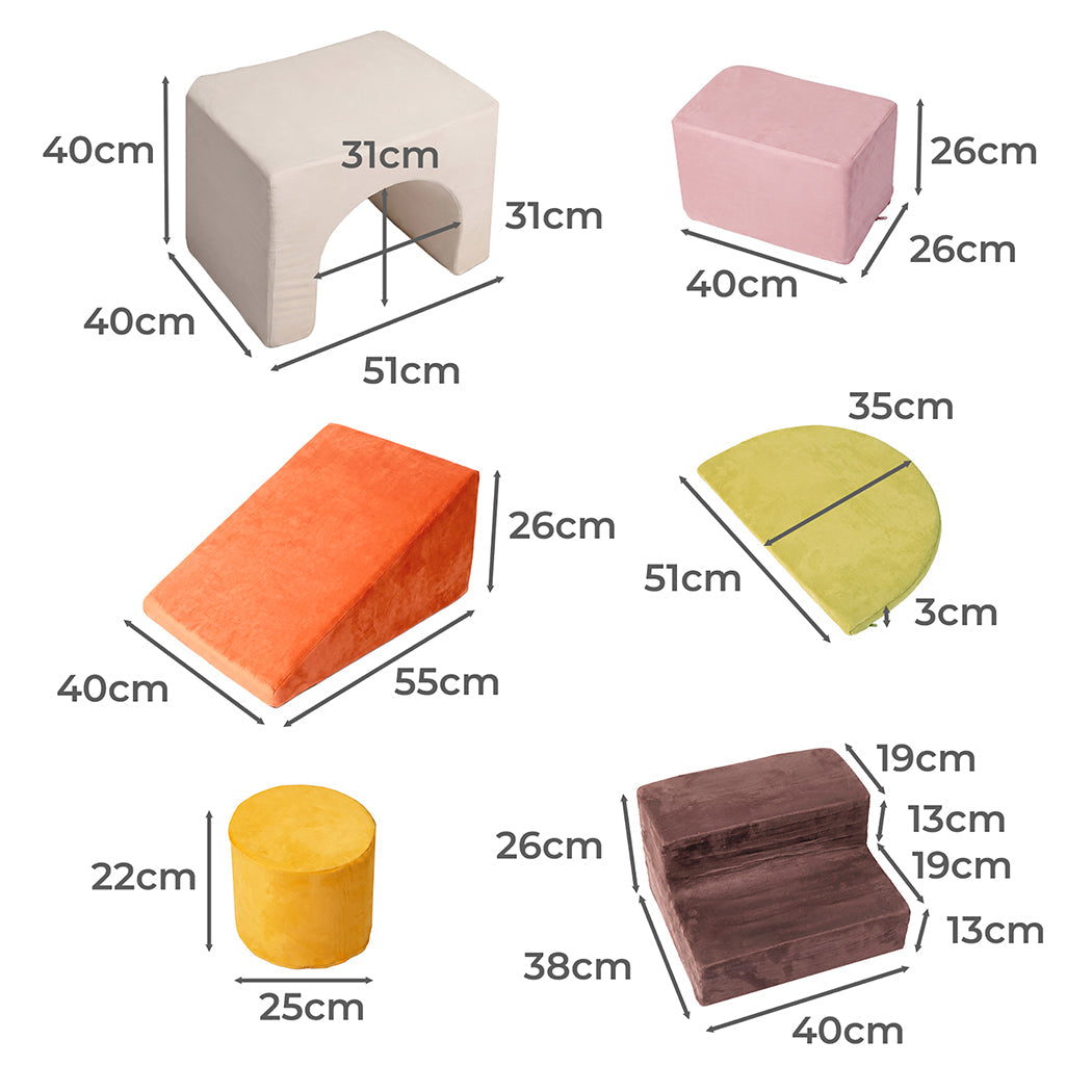 Bopeep 7 Piece Kids Climbing Foam Blocks Playset For Toddlers