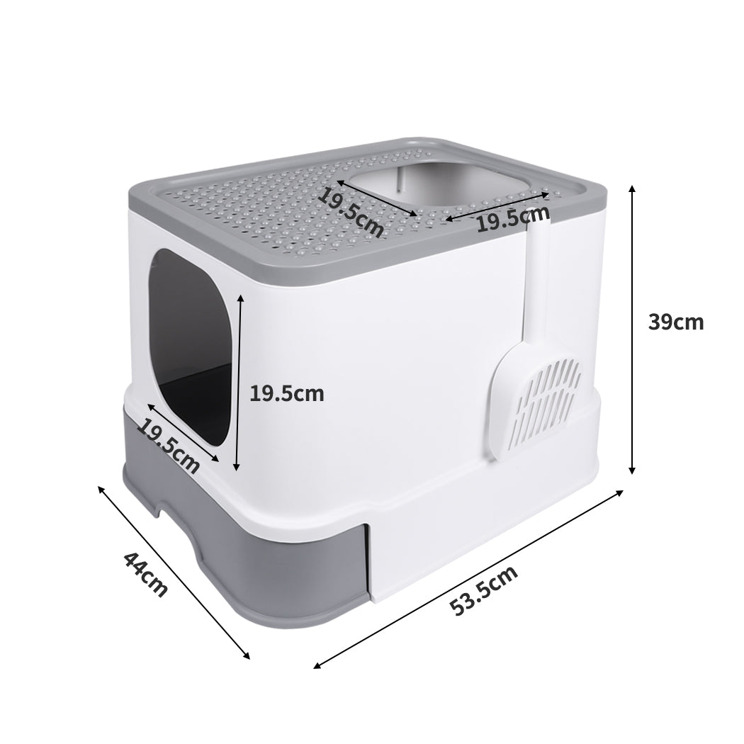 Pawz Cat Litter Box Fully Enclosed Kitty Blue