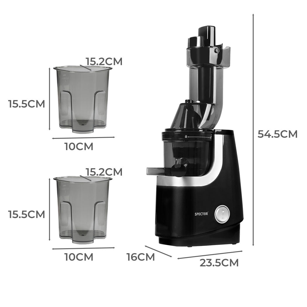 Spector Slow Juicer Cold Press Whole Black