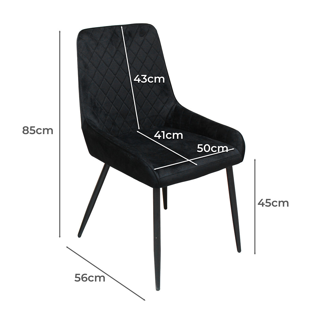 Dining Chairs X 8 Padded Seat Soft Velvet