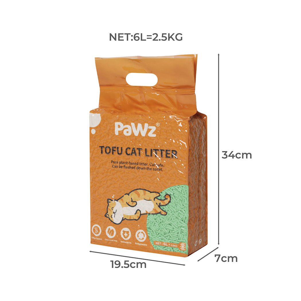 Pawz 2.5Kg Tofu Cat Litter Clumping Green Tea 2Pcs