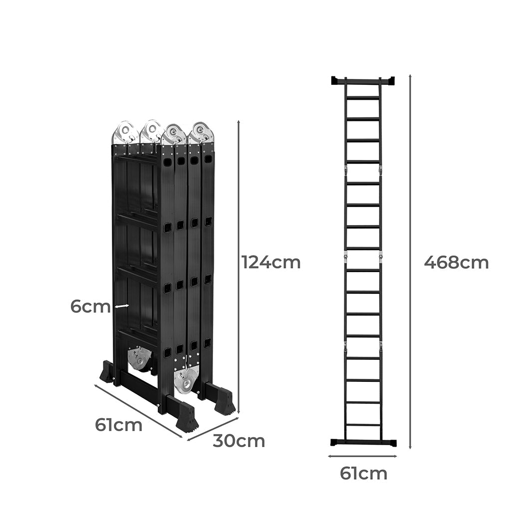 Traderight Multi Purpose Ladder Aluminium 4.7Meter