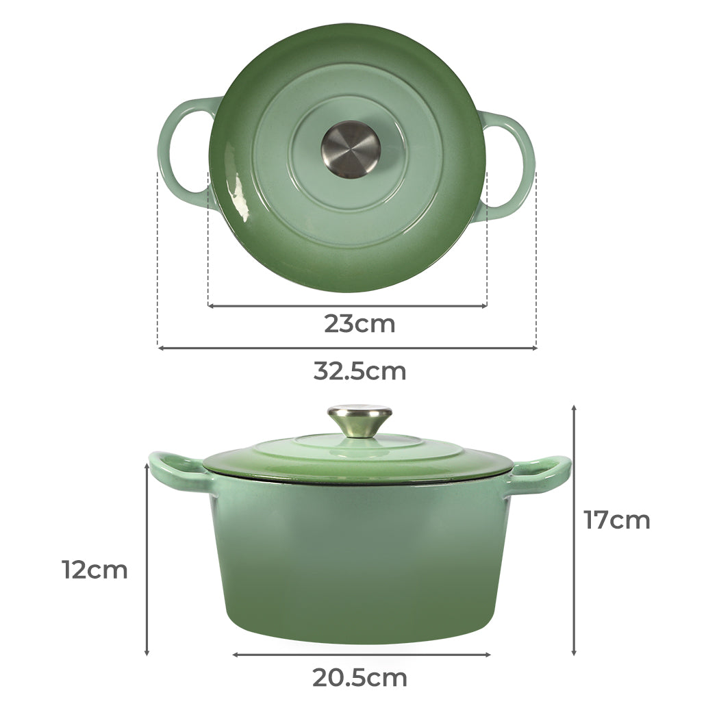 Toque 4L Enamel Dutch Oven Pot Cookware Green