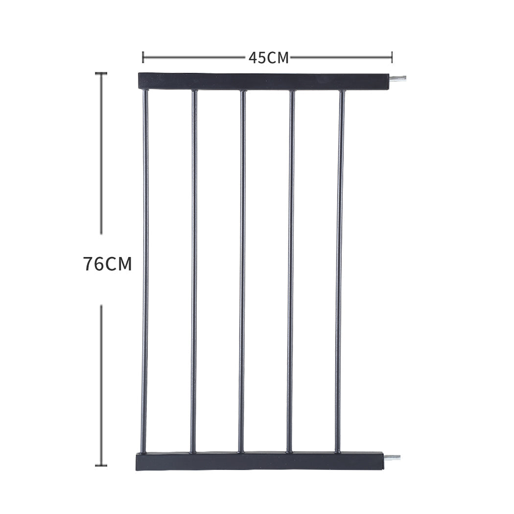 Baby Safety Gate Pet Barrier Black 45Cm Extension For Home