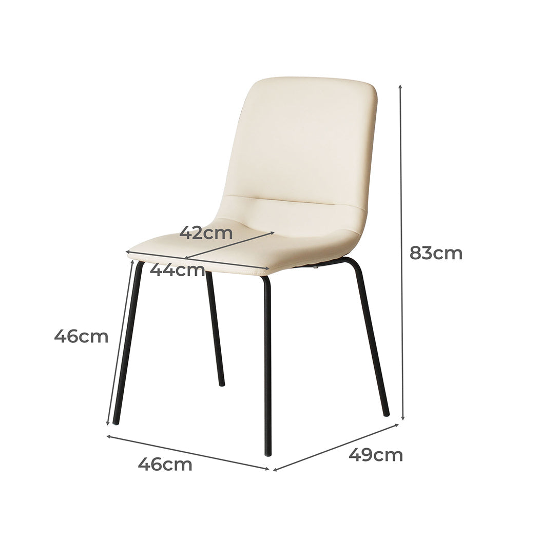 4Pcs Stackable Dining Chairs Kitchen Beige