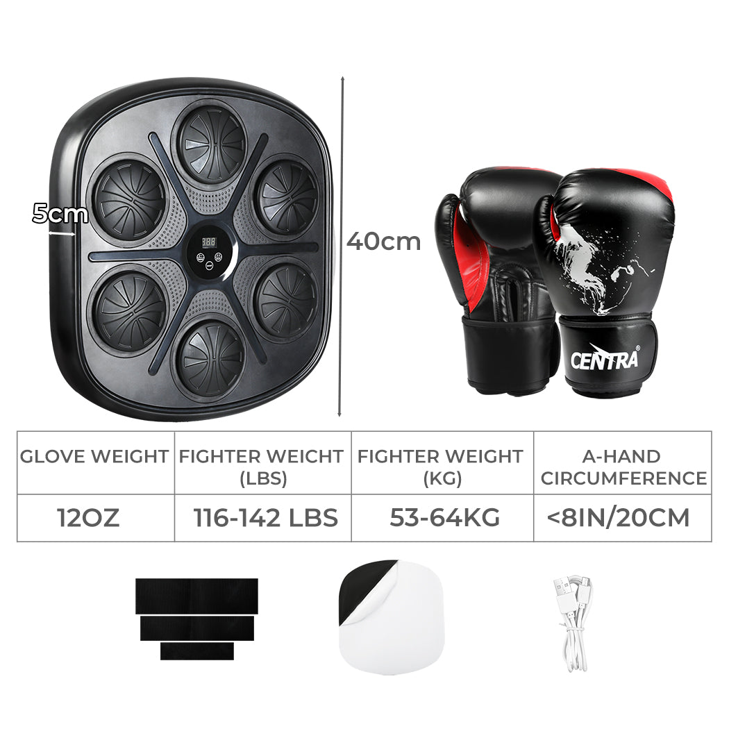 Centra Punching Box With 12 Oz Boxing Glove Wall Mounted Smart Music Trainer
