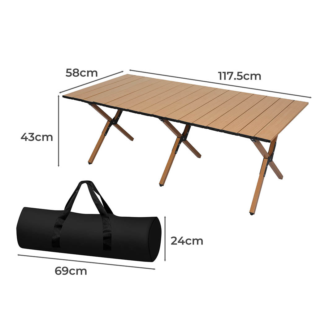 Folding Camping Table Foldable Oak Portable Outdoor Furniture For Picnic Or Travel
