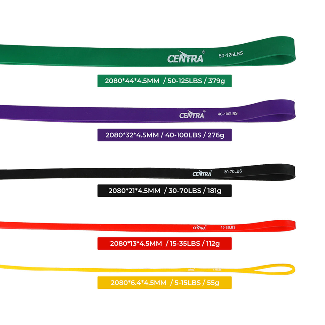 Centra Set Of 5 Heavy Duty Resistance Bands