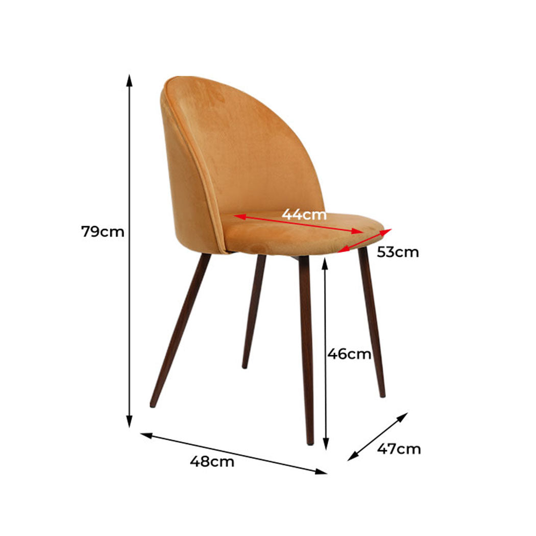 Stylish Dining Chairs Set Of 2 French Mustard Wooden Seat Comfortable Home Seating