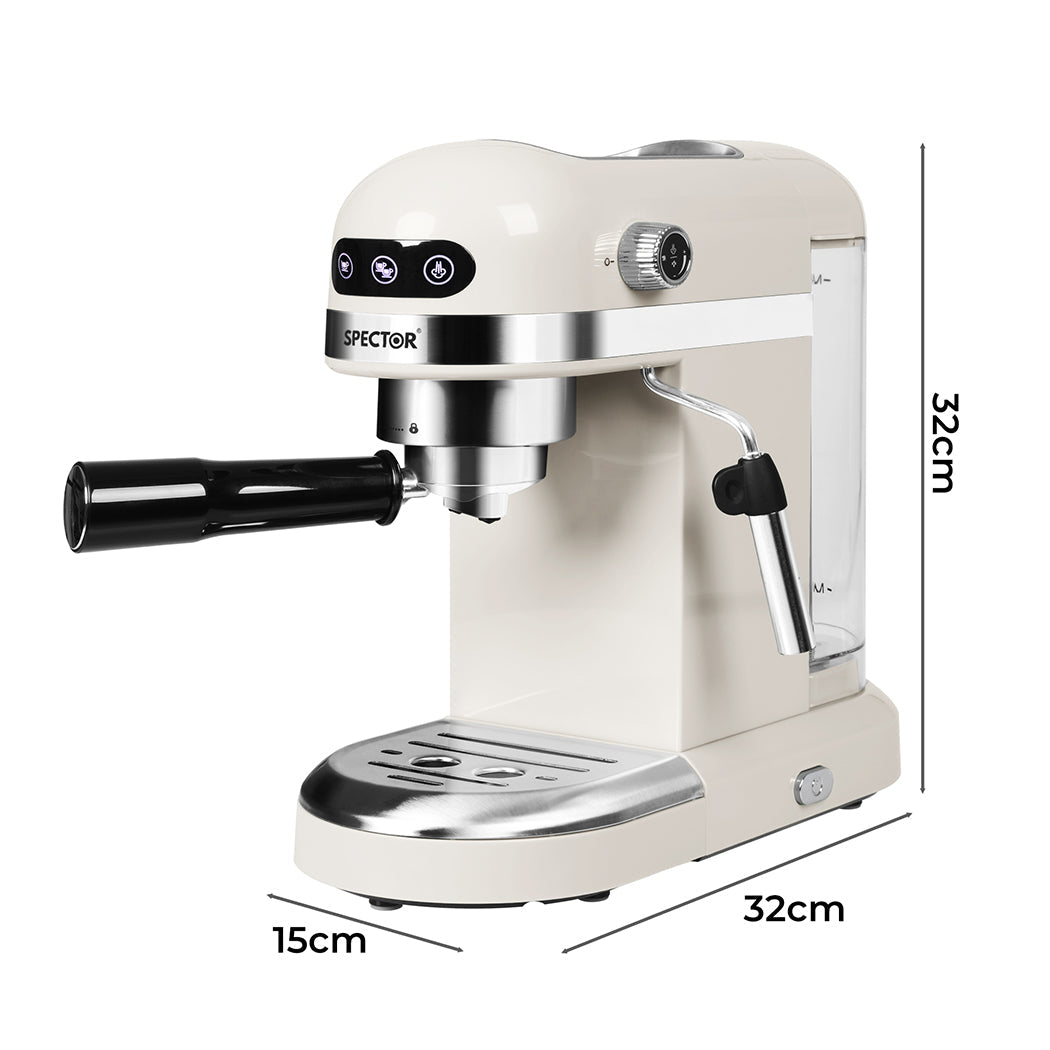 Spector Coffee Maker Machine Espresso Milk White