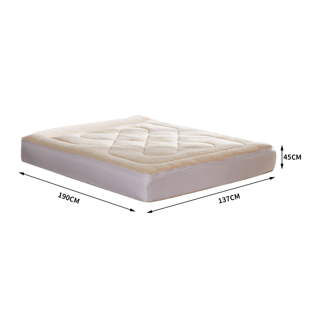 Dreamz Mattress Topper 100% Wool Underlay Double