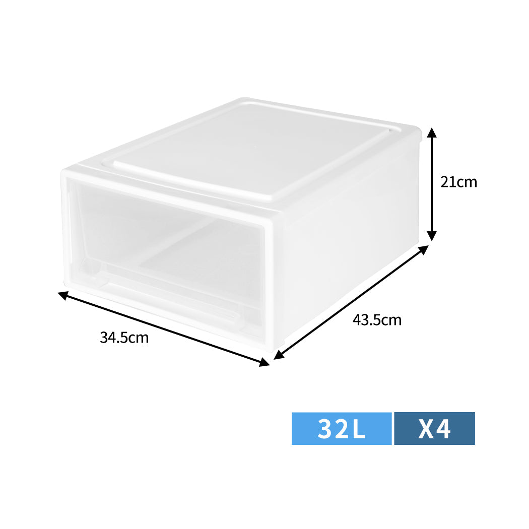 Storage Drawers Large Stackable Containers 4Pk