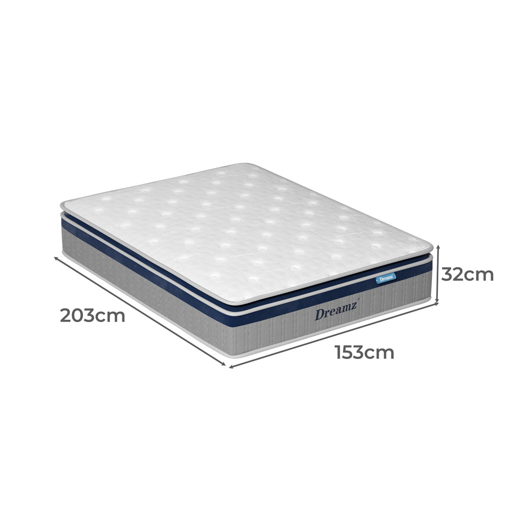 Dreamz Spring Mattress Pillow Top All Sizes 32Cm
