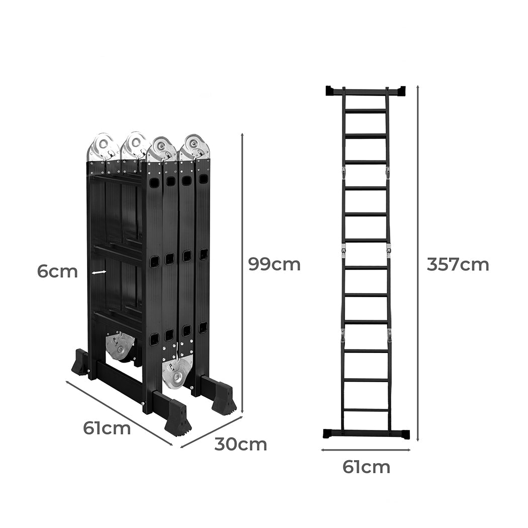 Traderight Multi Purpose Ladder Aluminium 3.6Meter