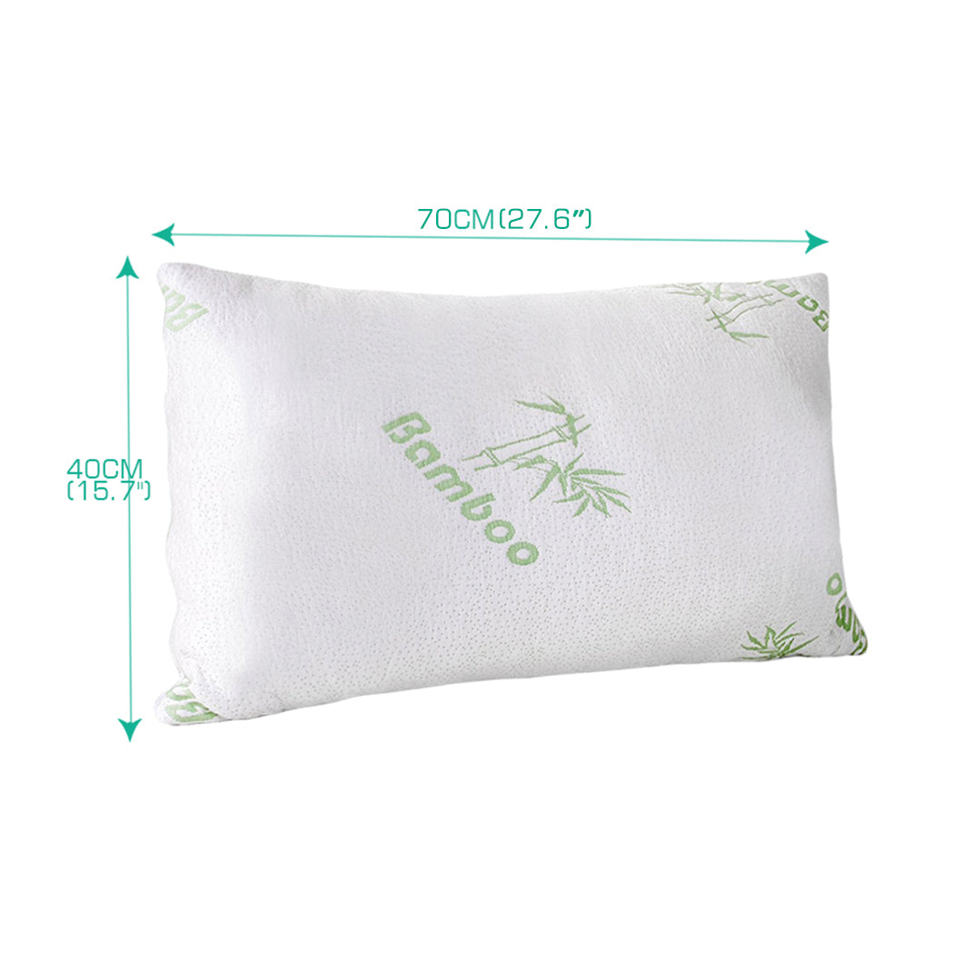 Dreamz 2X Memory Foam Pillow With Bamboo Cover 70X40cm