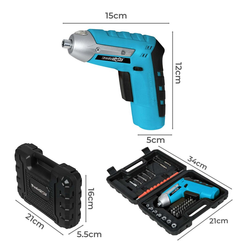 Traderight 4V Cordless Screwdriver 1300Mah 210Rpm Speed
